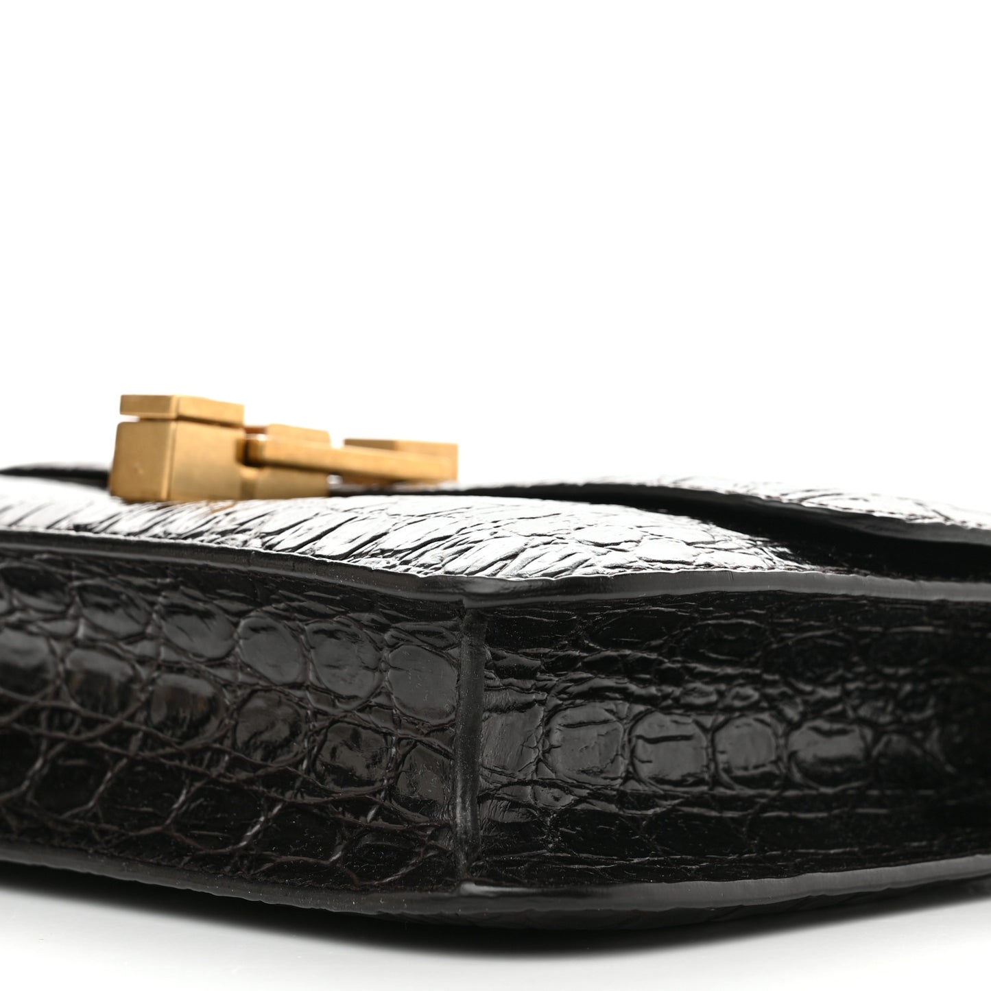 Embossed Calfskin Carre Satchel Brown