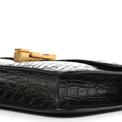 Saint Laurent Embossed Calfskin Carre Satchel Brown 11 of 12