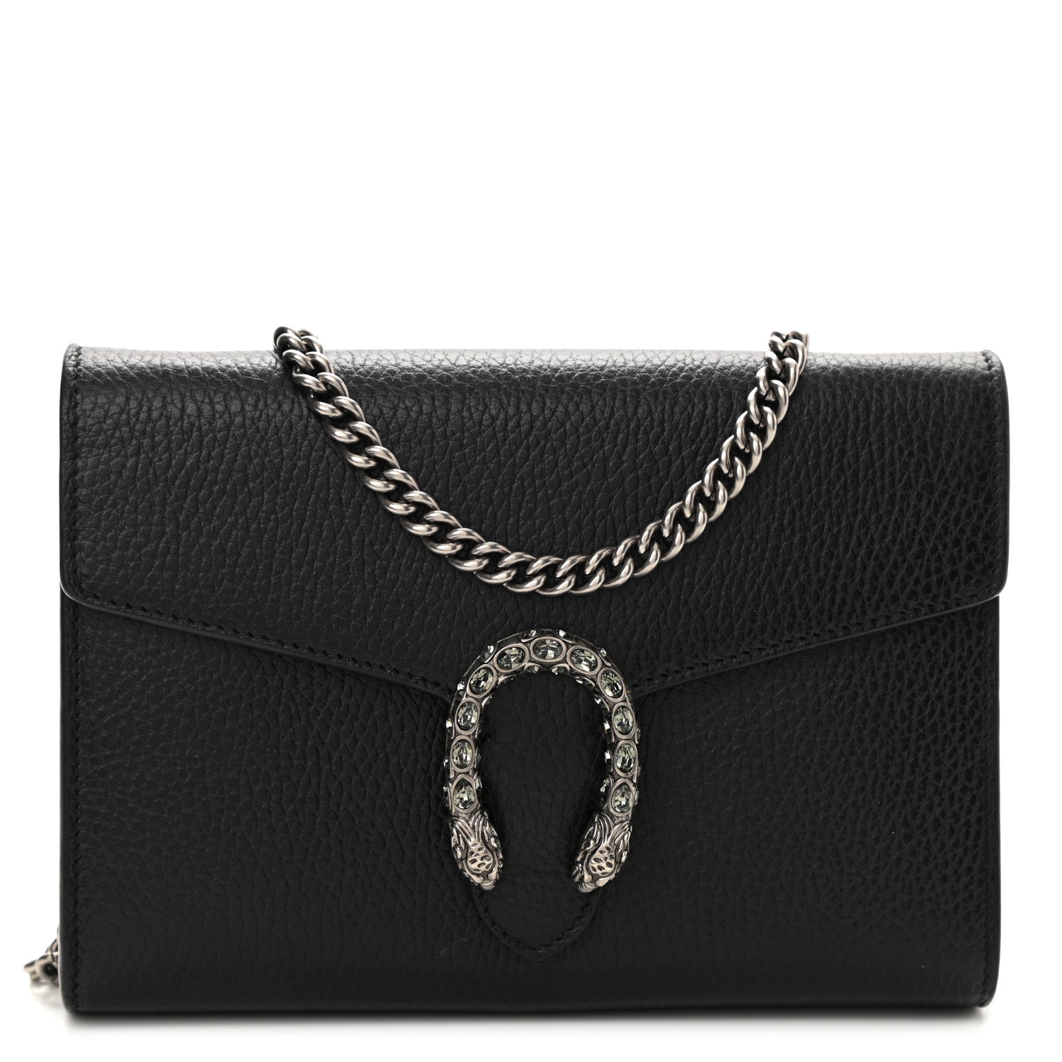 Gucci Calfskin Mini Dionysus Chain Wallet Black 1 of 7