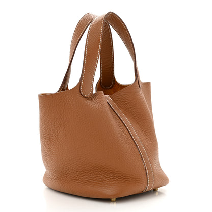 Hermes Taurillon Clemence Picotin Lock 18 PM Gold 3 of 10