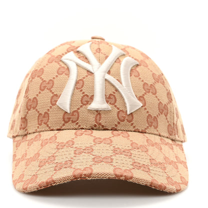 Gucci X MLB Monogram NY Yankees Baseball Hat 55-59 Beige Ruggine 3 of 9
