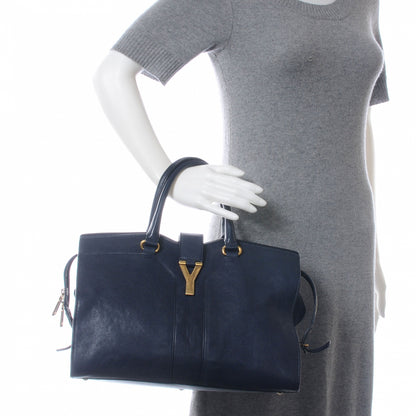 Saint Laurent Leather Medium Cabas Chyc Navy 2 of 7