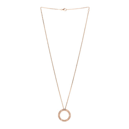 Cartier 18K Pink Gold 3 Diamonds LOVE Pendant Necklace 3 of 6