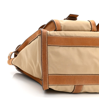 Prada Tessuto Nylon Foldover Pushlock Flap Satchel Cammello 9 of 10