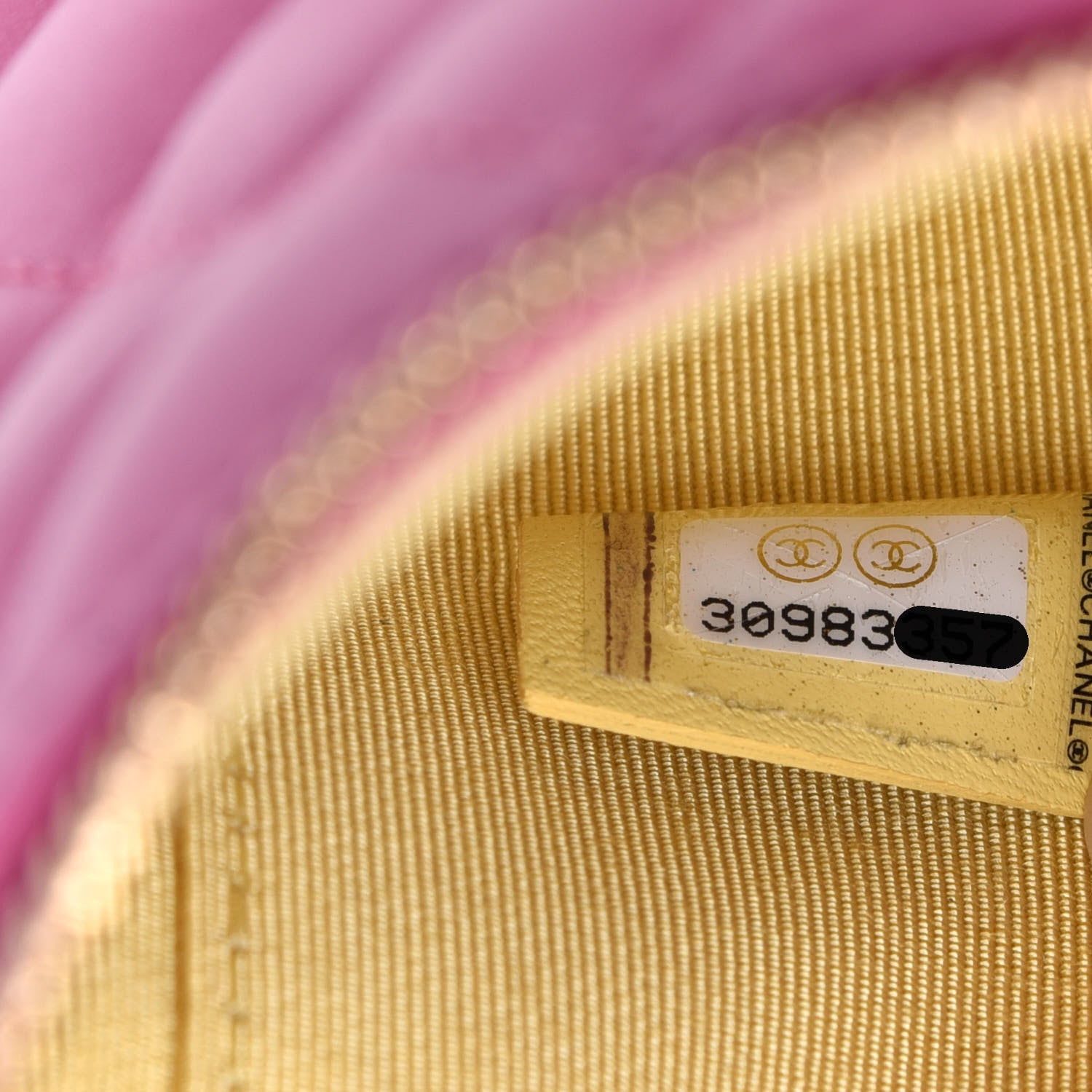 Chanel Lambskin Quilted Zipped Pouch Pink Yellow 7 of 13