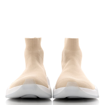 Balenciaga Technical 3D Recycled Knit Bi-Color Womens Speed 2.0 Transparent Sole Sneakers 37 Light Beige White 2 of 11