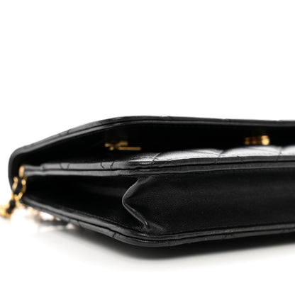 Chanel Lambskin Resin Quilted Coco Hearts Wallet On Chain WOC Black 10 of 11