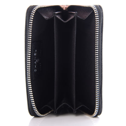 Chanel Caviar CC Small Zip Around Coin Purse Black Blue Green 5 of 8