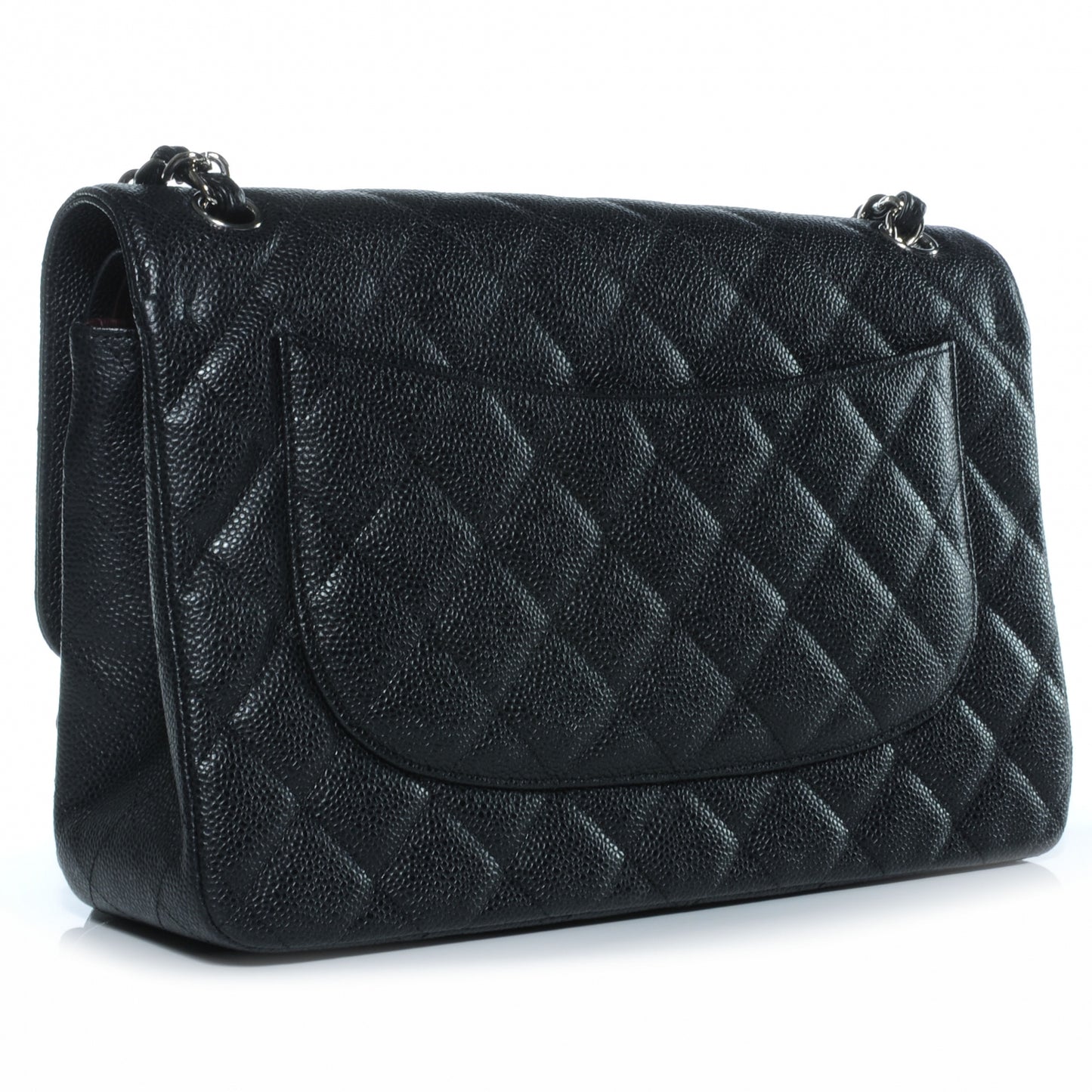 Caviar Quilted Jumbo Double Flap Black