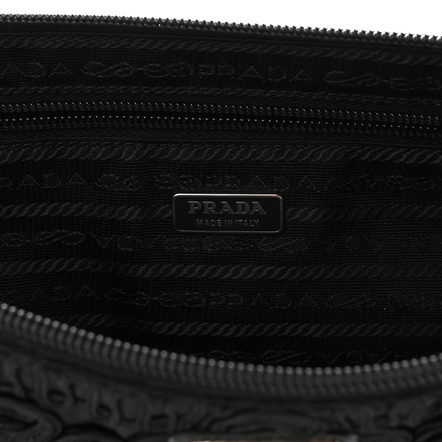 Prada Passamaneria Embroidered Clutch Black 6 of 7