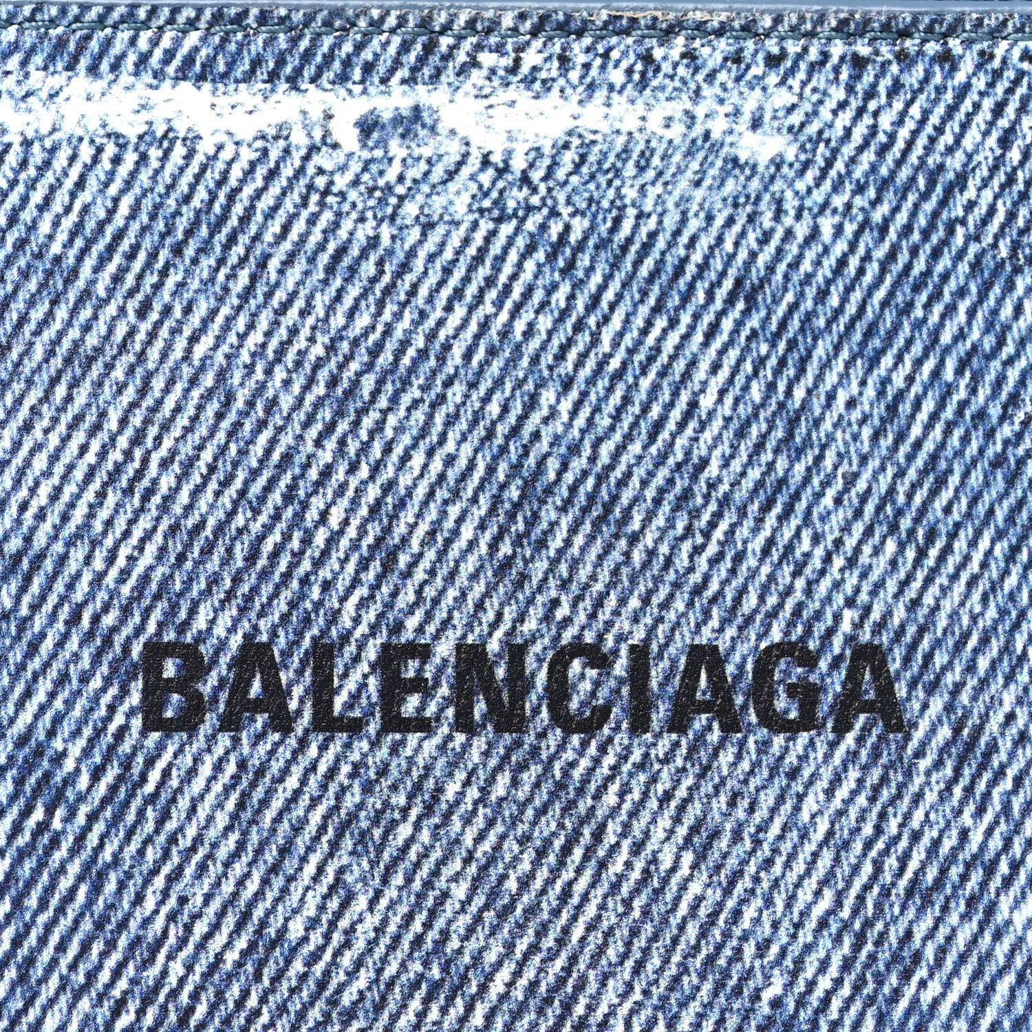 Balenciaga Denim Logo Large Cash Long Coin Card Blue 7 of 8