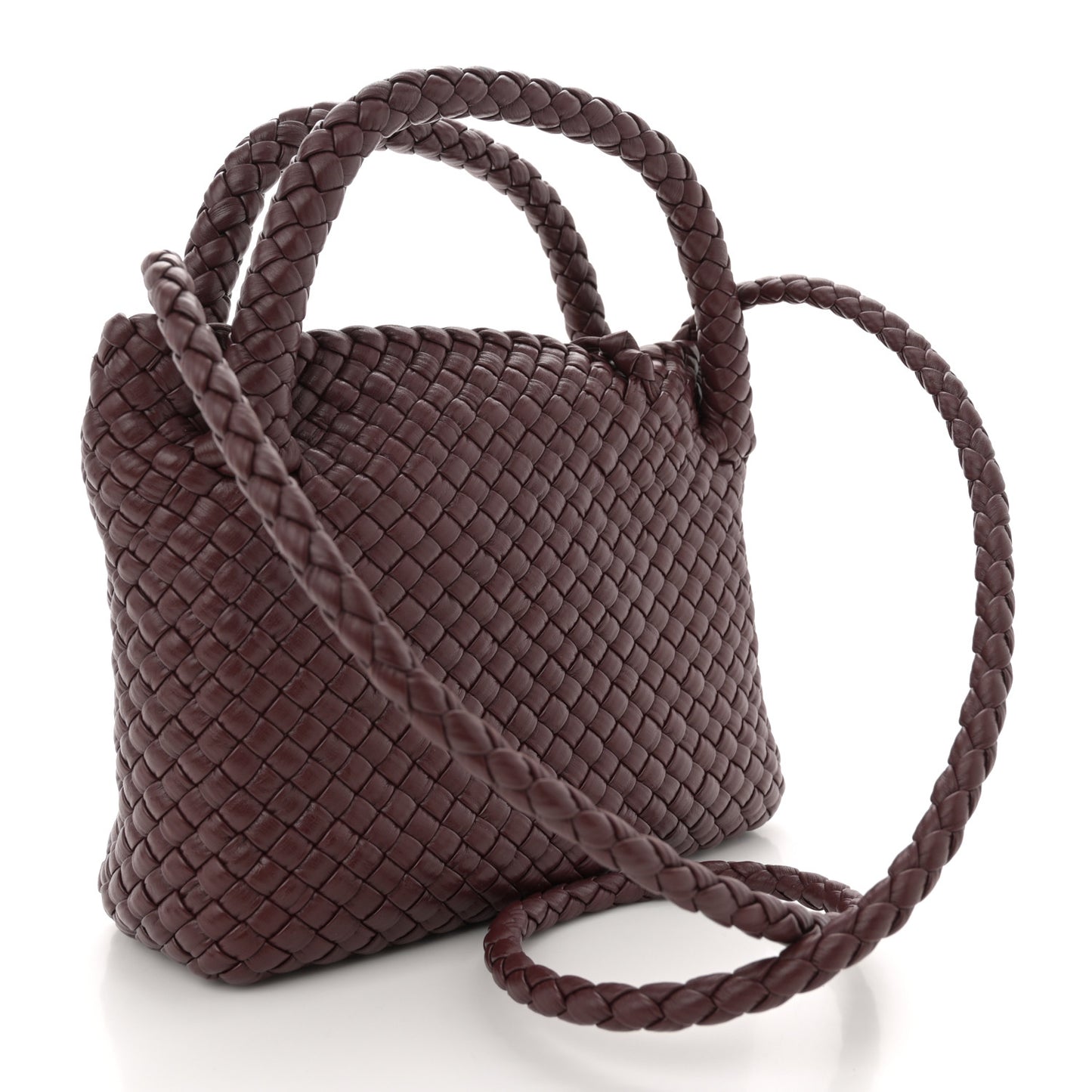 Lambskin Intreccio Small Tosca Crossbody Madder Brown