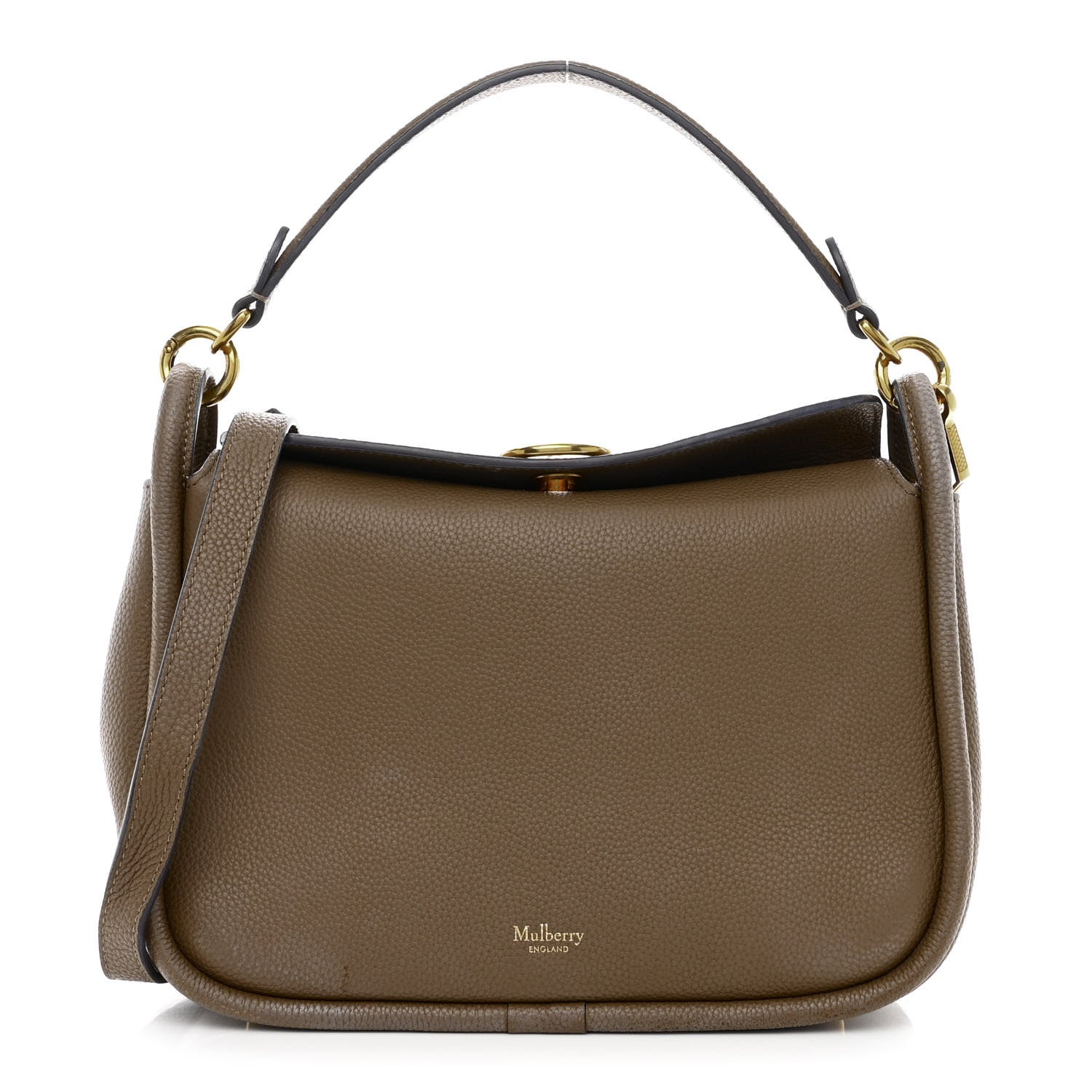 Mulberry Silky Calfskin Medium Leighton Solid Grey 1 of 17