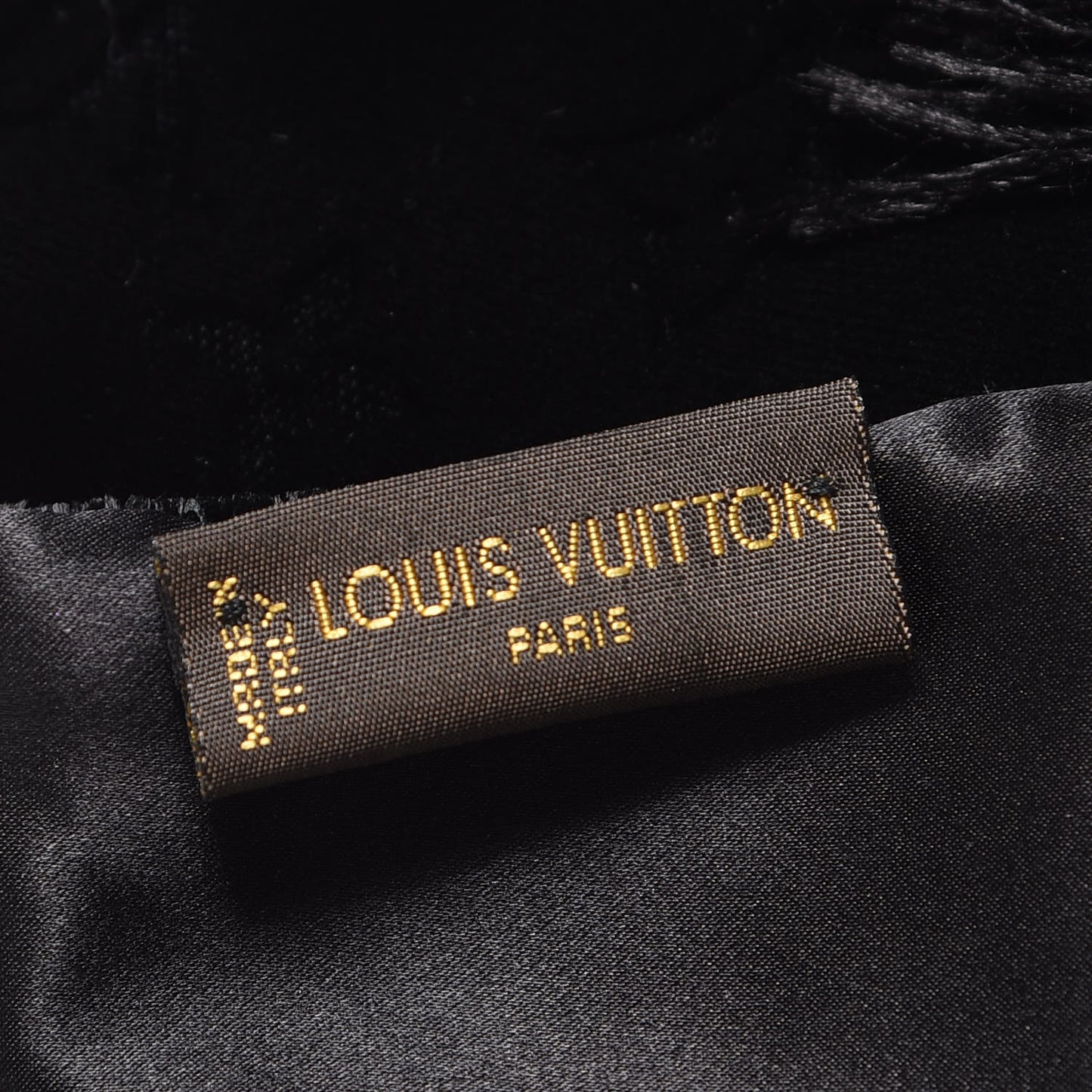 Velvet Monogram Scarf Black