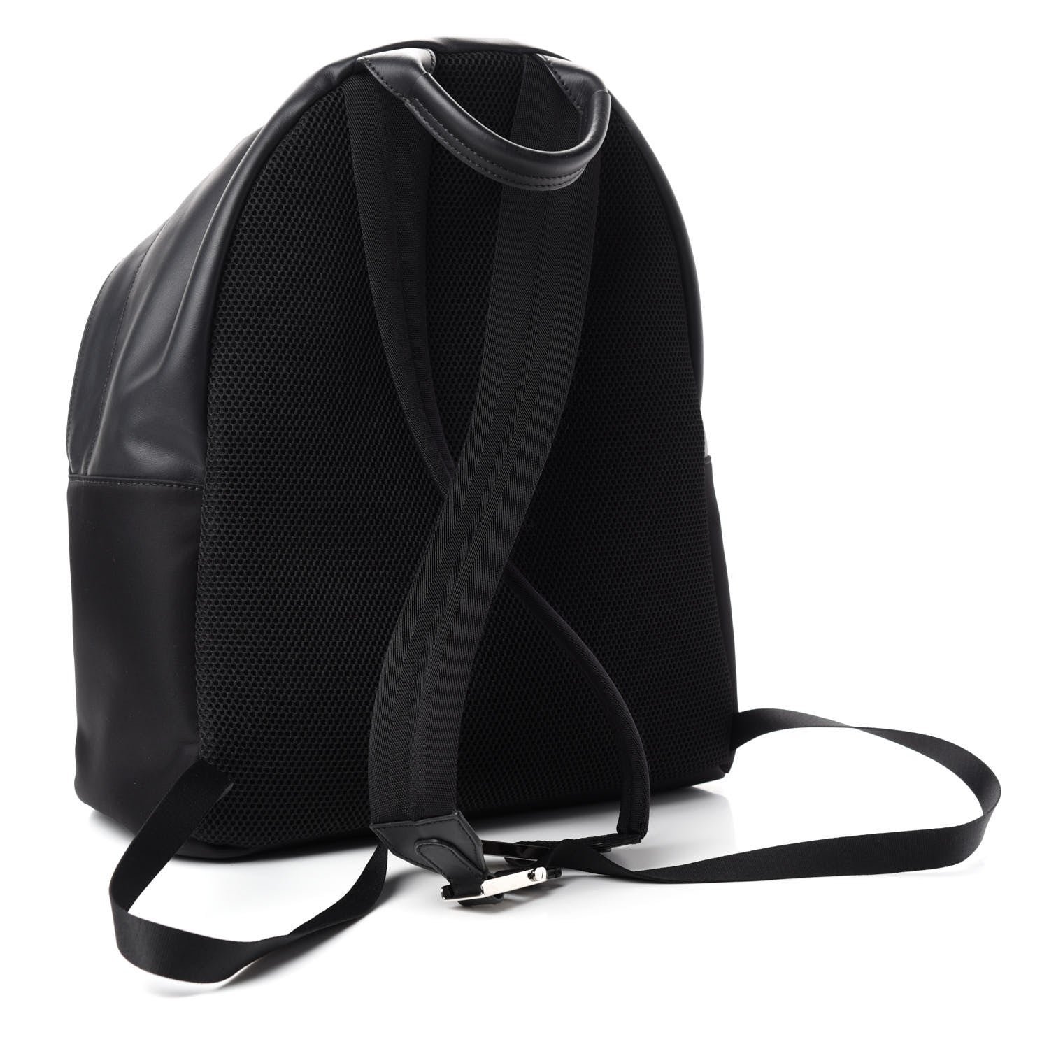 Fendi Nylon Vitello Liberty Vitello Dolce Monster Eyes Rounded Backpack Black Sunflower 2 of 9