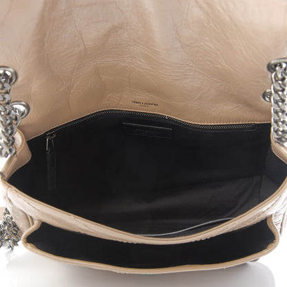 Saint Laurent Crinkled Calfskin Matelasse Monogram Medium Niki Chain Satchel Light Taupe 5 of 9