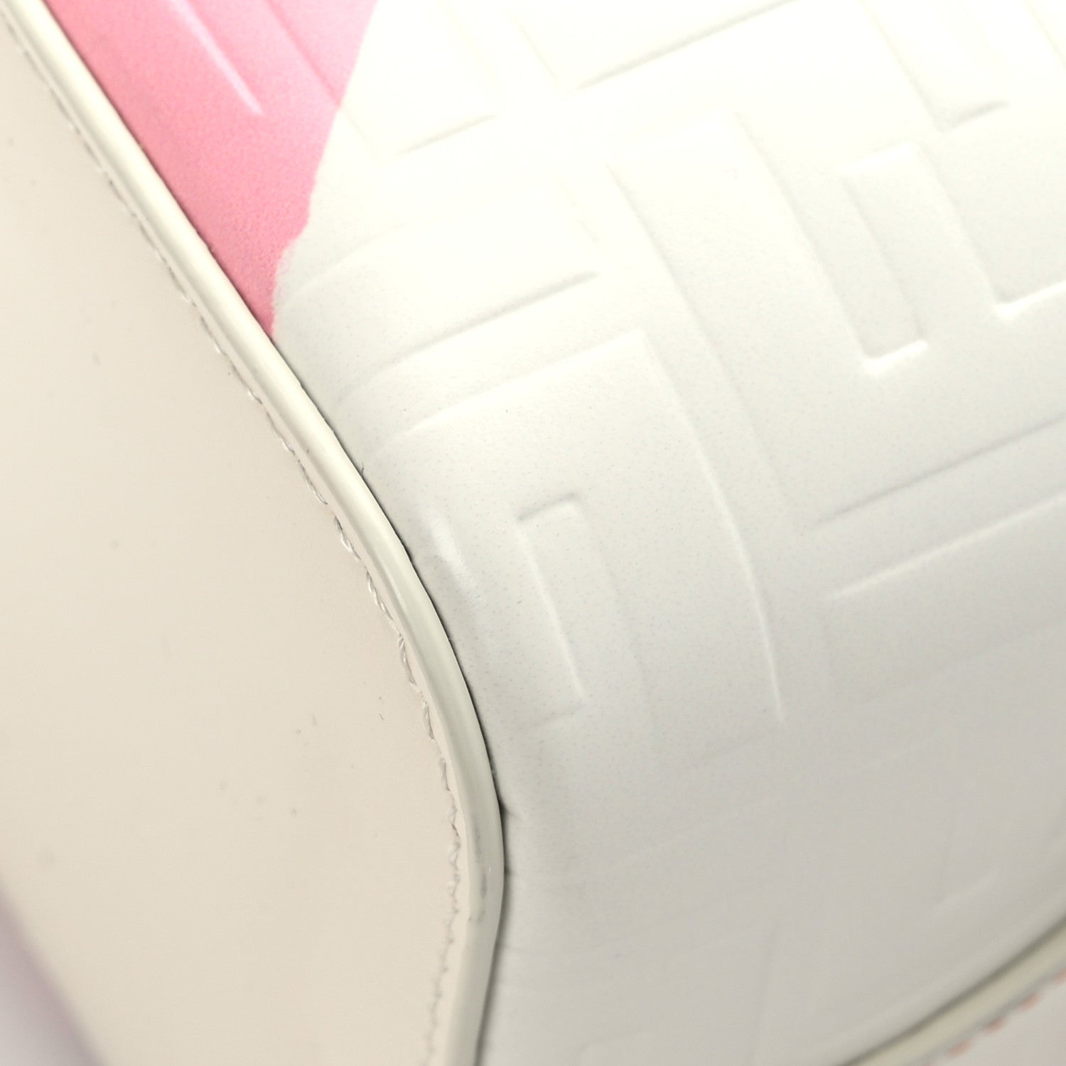 Fendi Vitello King F is Fendi FF Embossed Striped Mini Mon Tresor Bucket Bag Light Rose Multicolor White Ice 10 of 10