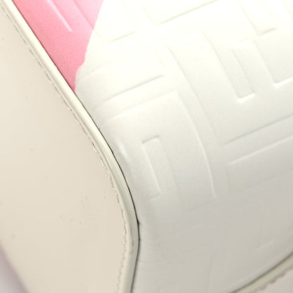 Fendi Vitello King F is Fendi FF Embossed Striped Mini Mon Tresor Bucket Bag Light Rose Multicolor White Ice 10 of 10