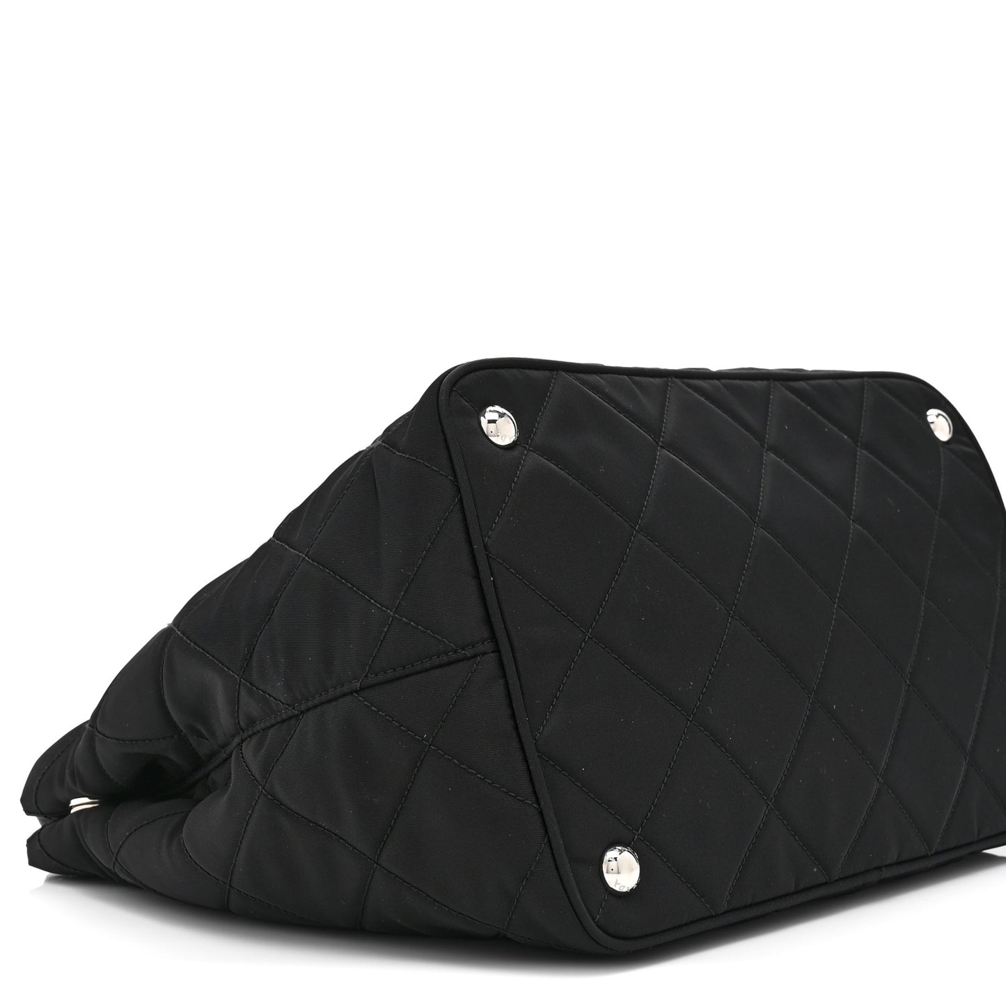 Nylon Tessuto Impuntu Quilted Tote Black