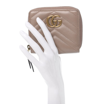 Gucci Calfskin Matelasse Small Marmont 2.0 Zip Wallet Porcelain Rose 2 of 6