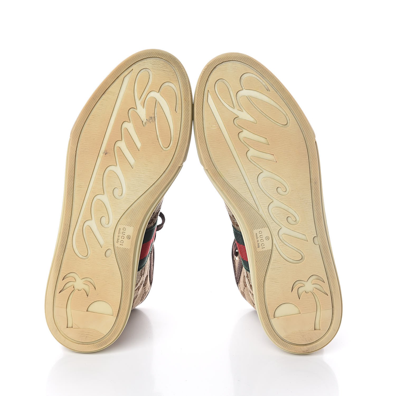 Gucci GG Monogram Web Womens High Top Sneakers 39 Brown 7 of 7