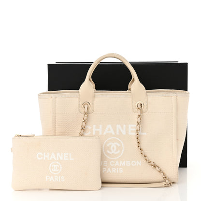 Chanel Mixed Fibers Small Deauville Tote White 14 of 14