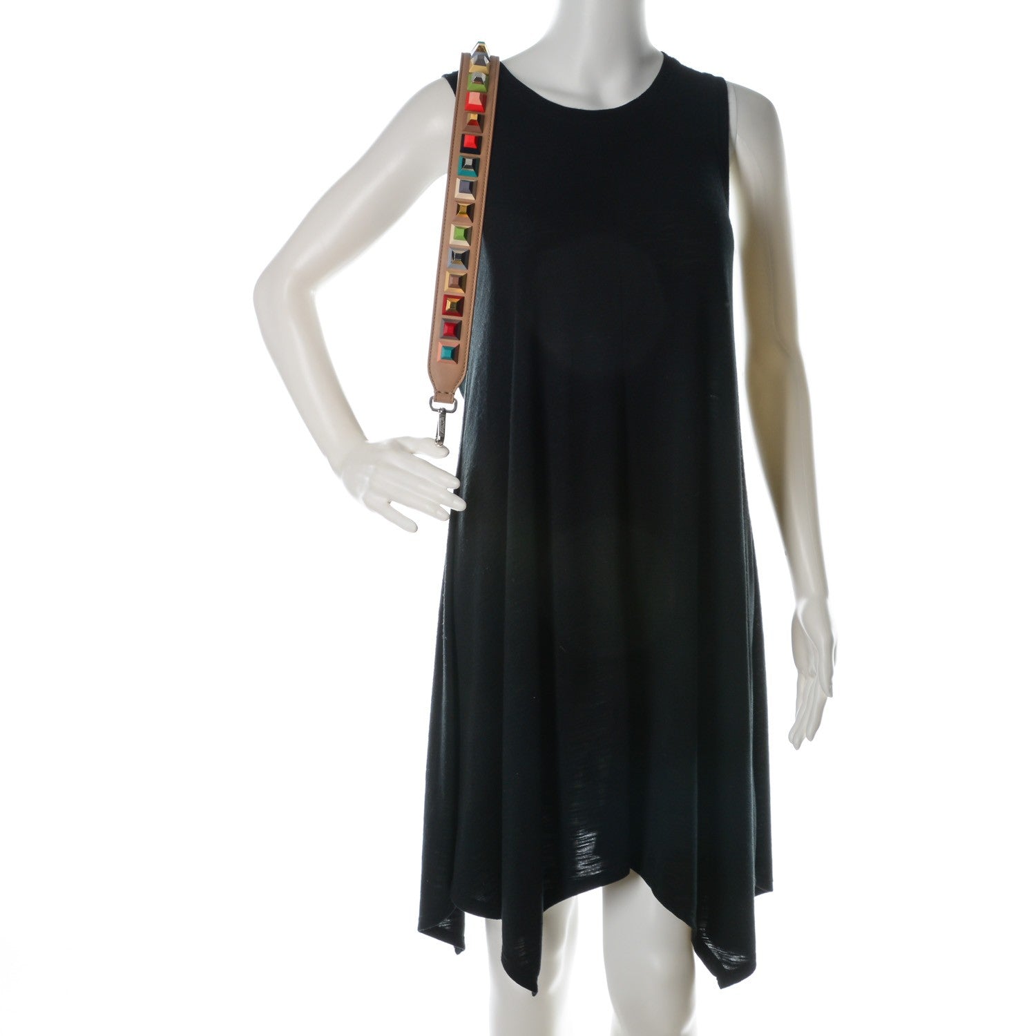 Fendi Vitello Dolce Plexiglass Bi-Color Studded Strap You Cuoio Oceano Multicolor 2 of 5