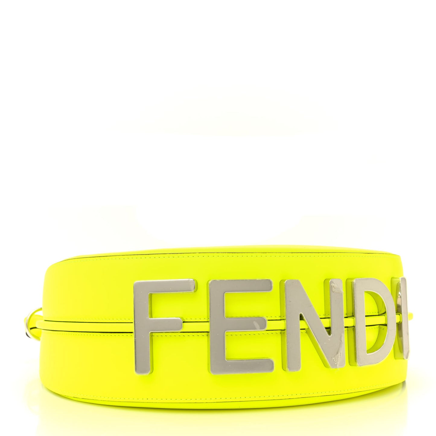 Vitello Grace Matte Small Fendigraphy Hobo Bag Neon Yellow