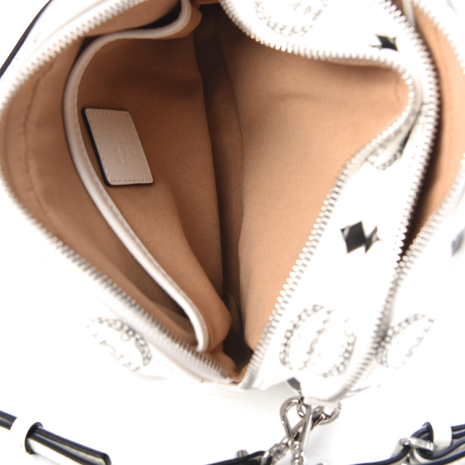 MCM Visetos Camera Crossbody Bag White 6 of 10