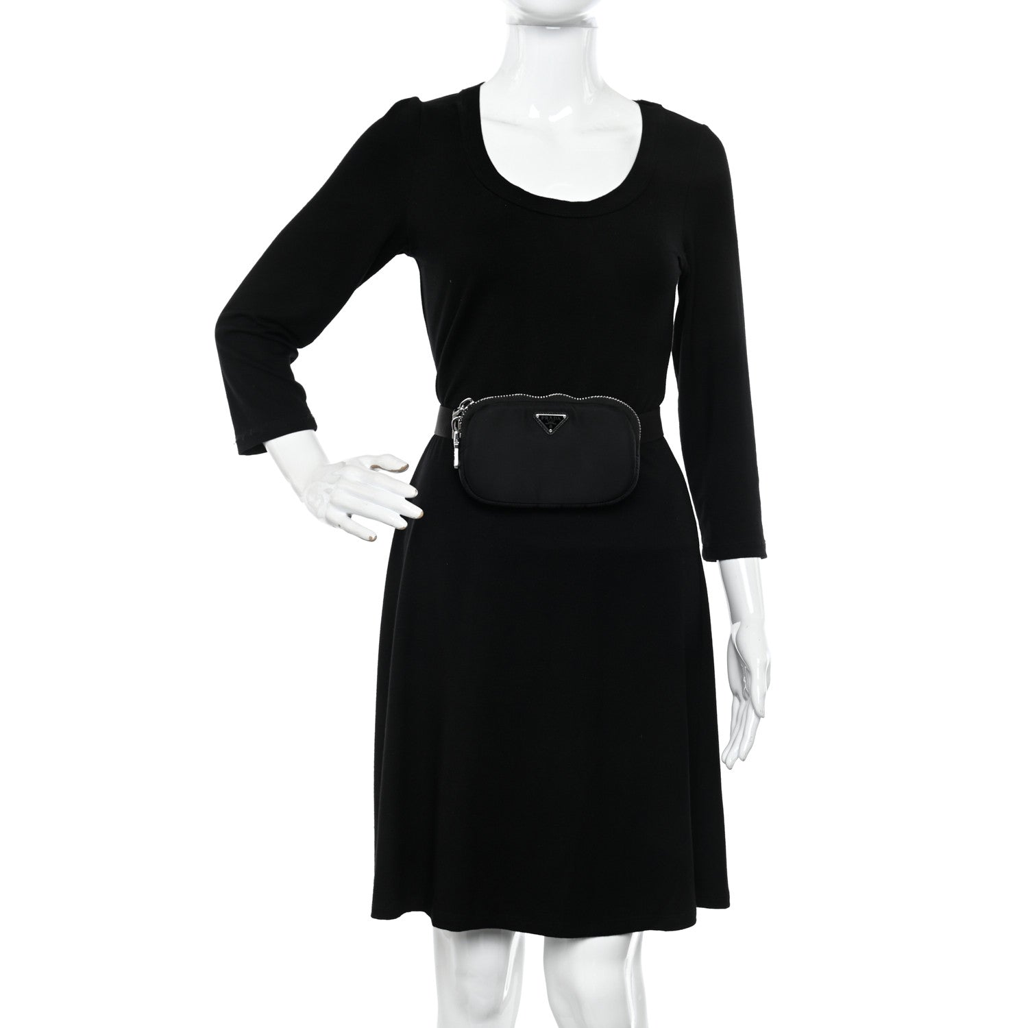Prada Nylon Saffiano Belt Bag Black 2 of 10