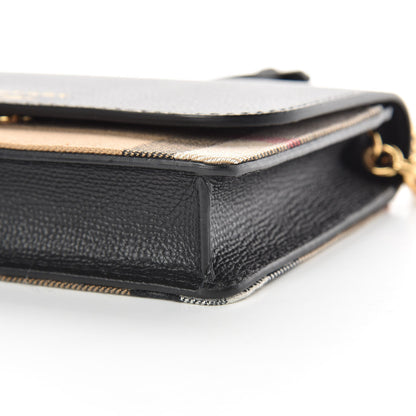Burberry Derby Calfskin House Check Wallet On Chain Black 11 of 11