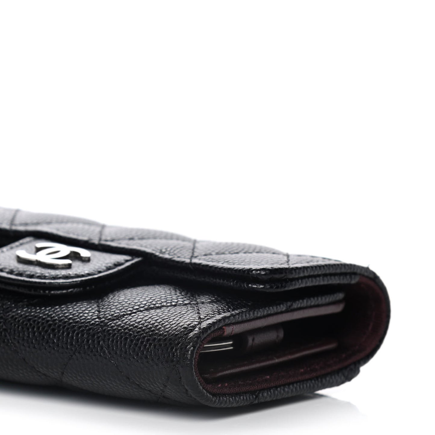 Caviar Quilted Classic 4 Key Holder Wallet Black