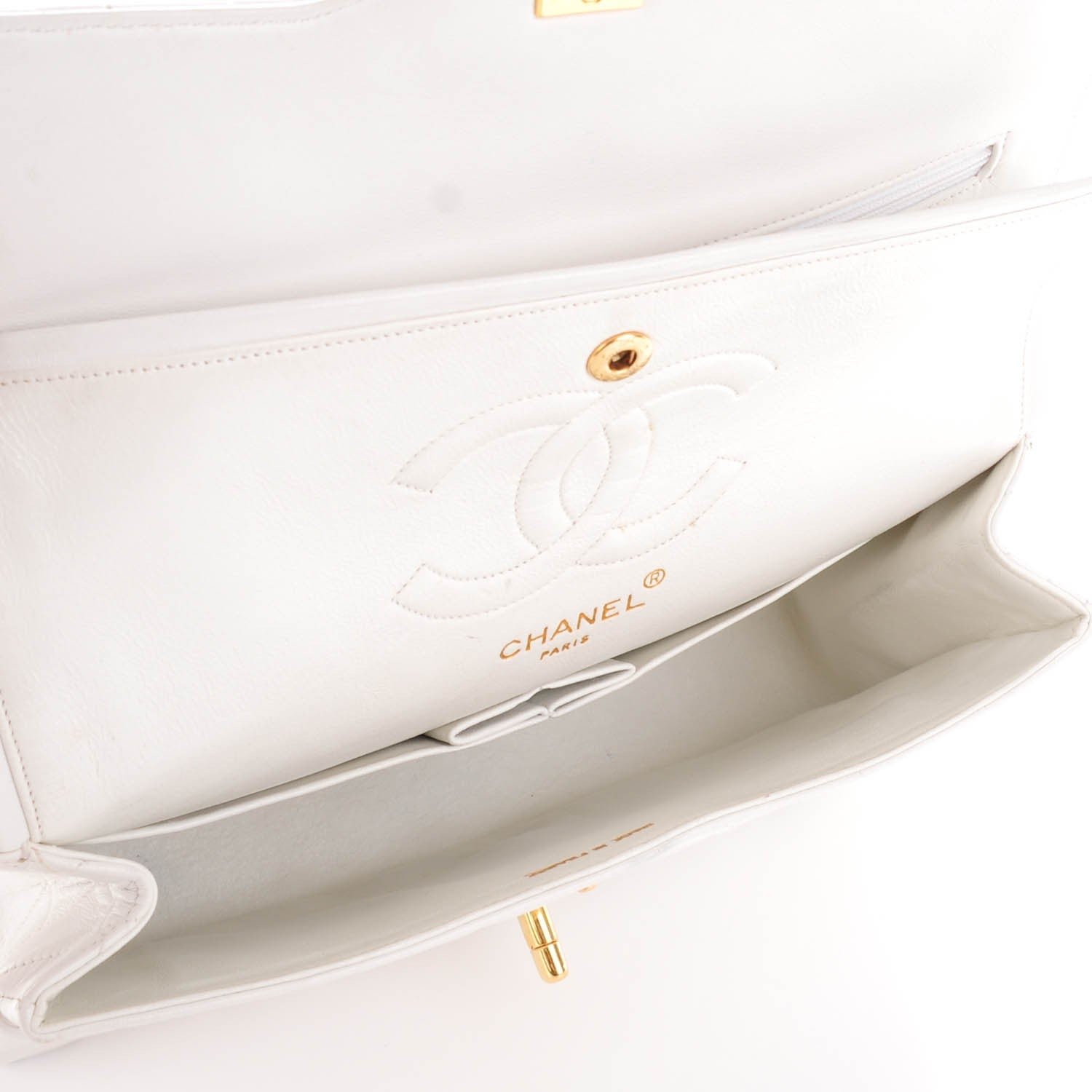 Chanel Lambskin Quilted Medium Double Flap White 5 of 10