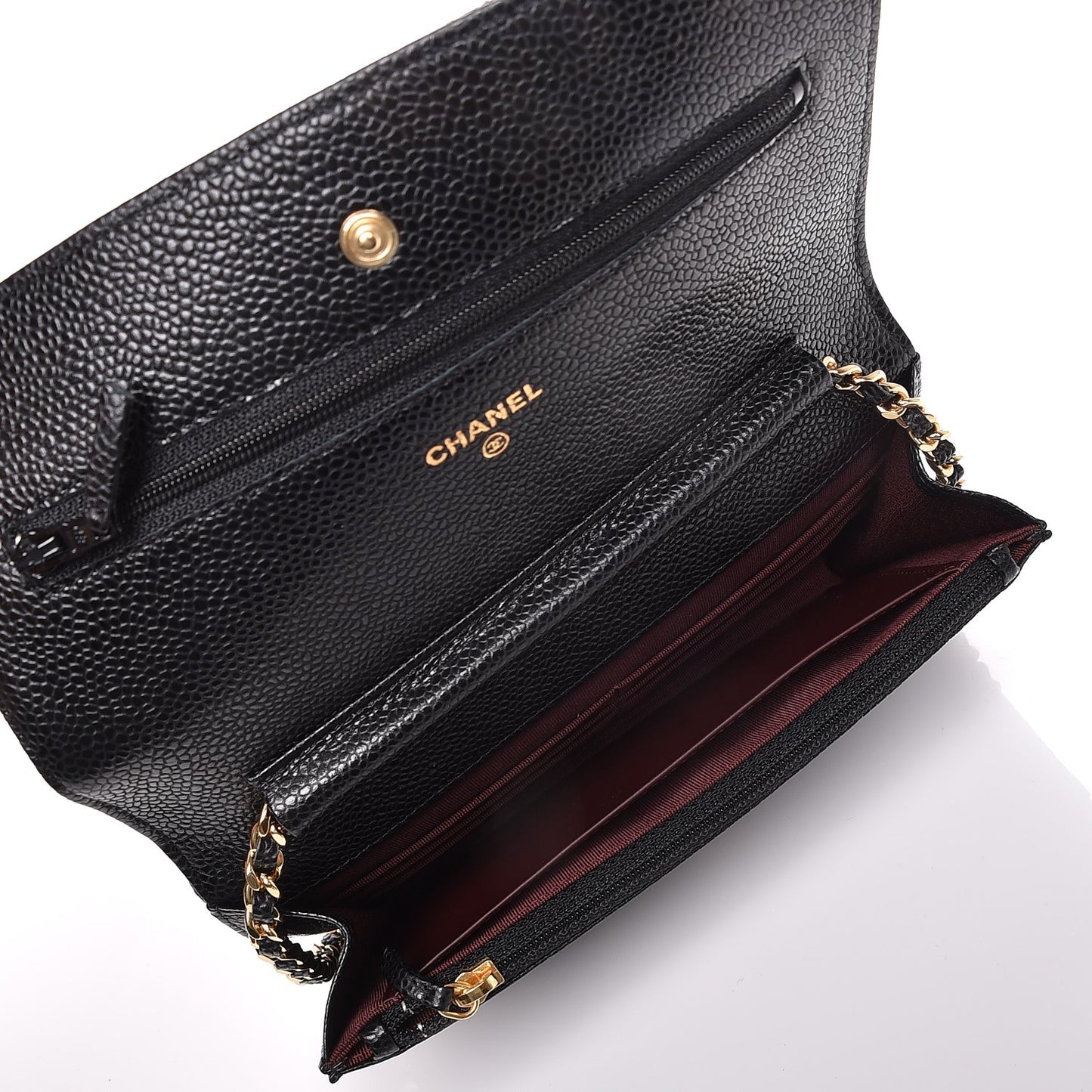 Caviar Quilted Wallet On Chain WOC Black