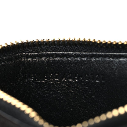 Saint Laurent Grained Calfskin Monogram 5 Fragments Zip Pouch Card Holder Black 7 of 7