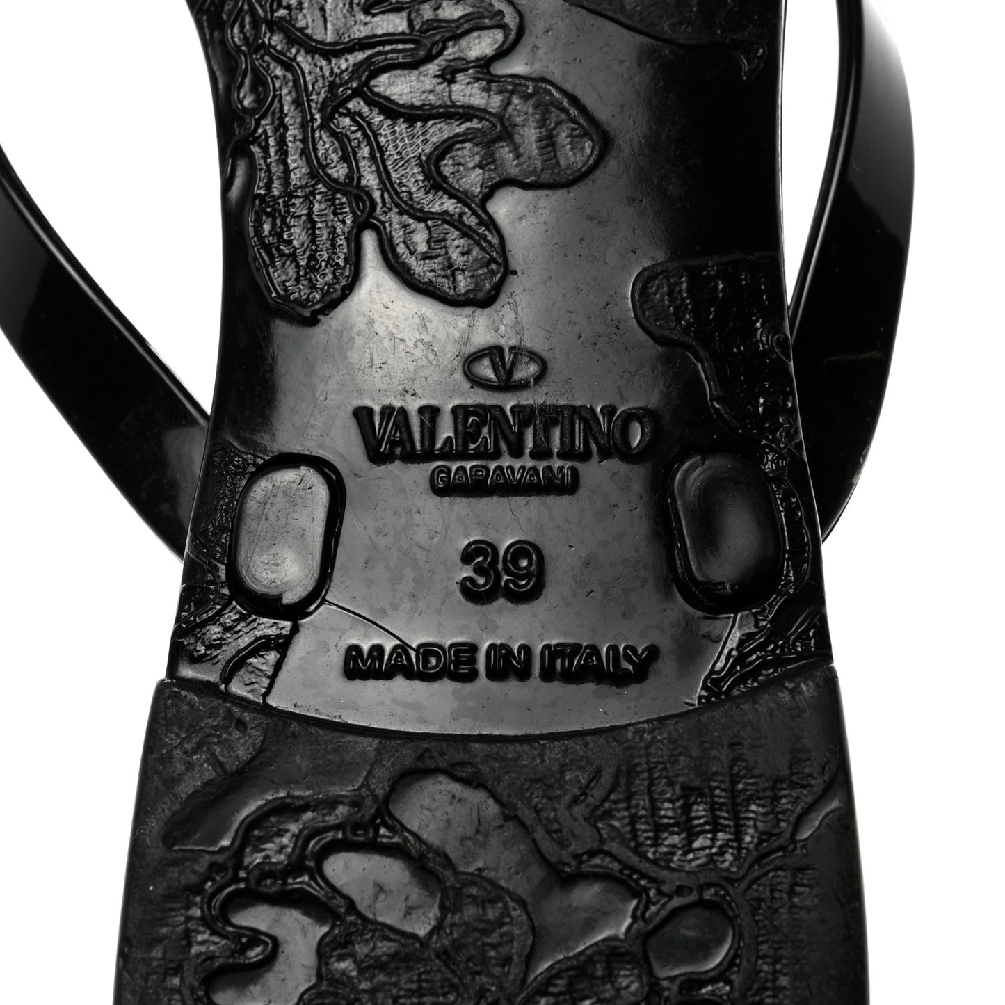 PVC Jelly Rockstud Bow Thong Sandals 39 Black