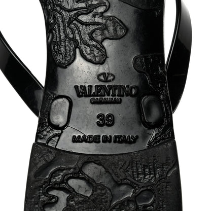Valentino Garavani PVC Jelly Rockstud Bow Thong Sandals 39 Black 7 of 7