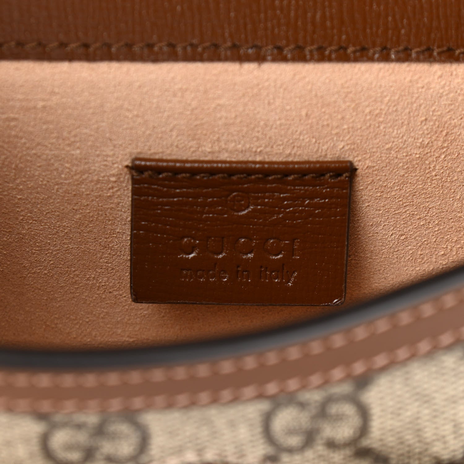 Gucci GG Supreme Monogram Mini Horsebit 1955 Shoulder Bag Beige Brown Sugar 5 of 10