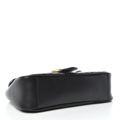 Gucci Calfskin Matelasse Small GG Marmont Shoulder Bag Black 4 of 9