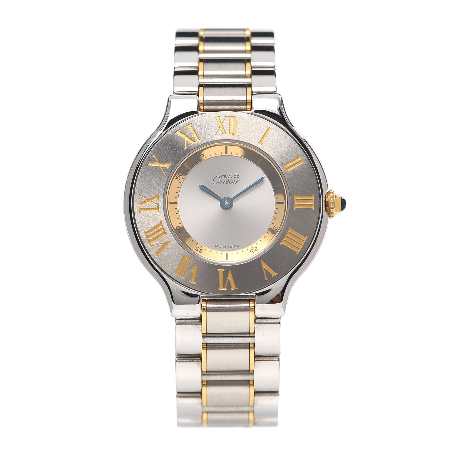 Cartier Stainless Steel 18K Yellow Gold 31mm Must De 21 Quartz Watch 1 of 5