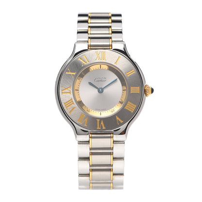 Cartier Stainless Steel 18K Yellow Gold 31mm Must De 21 Quartz Watch 1 of 5