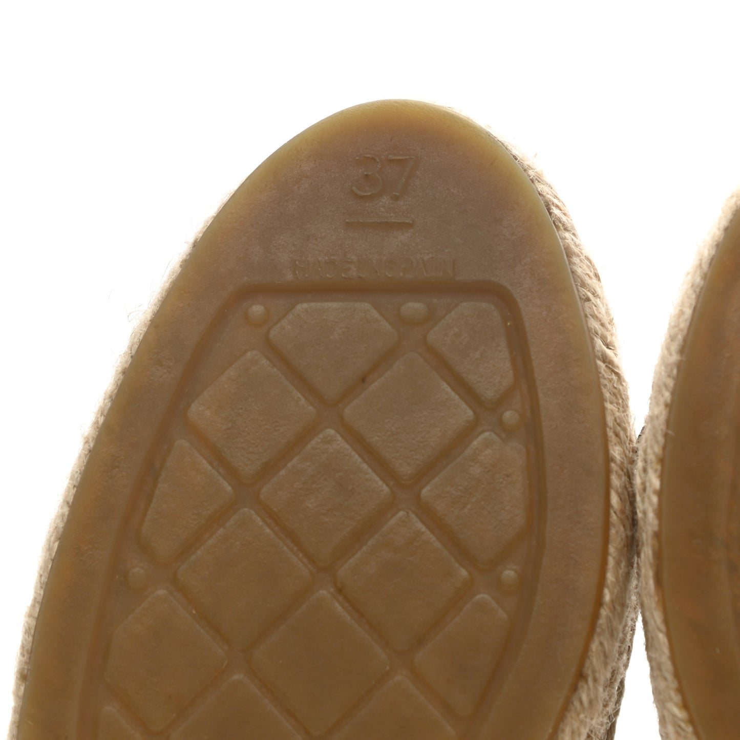 Mesh Grosgrain CC Espadrilles 37 Beige Black