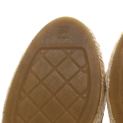 Chanel Mesh Grosgrain CC Espadrilles 37 Beige Black 7 of 10