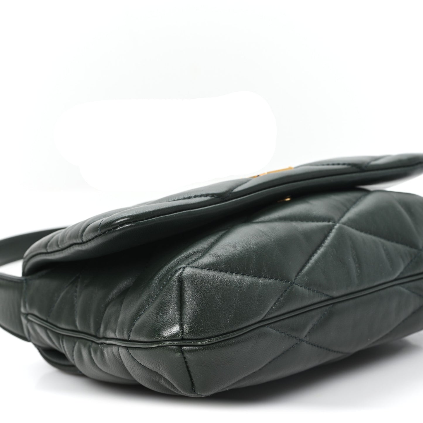 Lambskin Quilted Le 57 Diamond Shoulder Bag Vert Fonce
