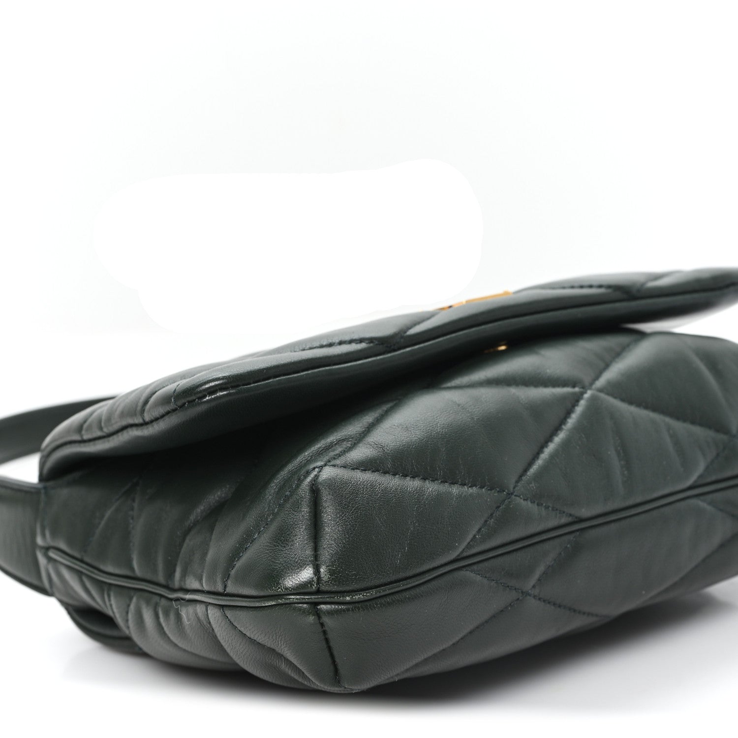 Saint Laurent Lambskin Quilted Le 57 Diamond Shoulder Bag Vert Fonce 9 of 11