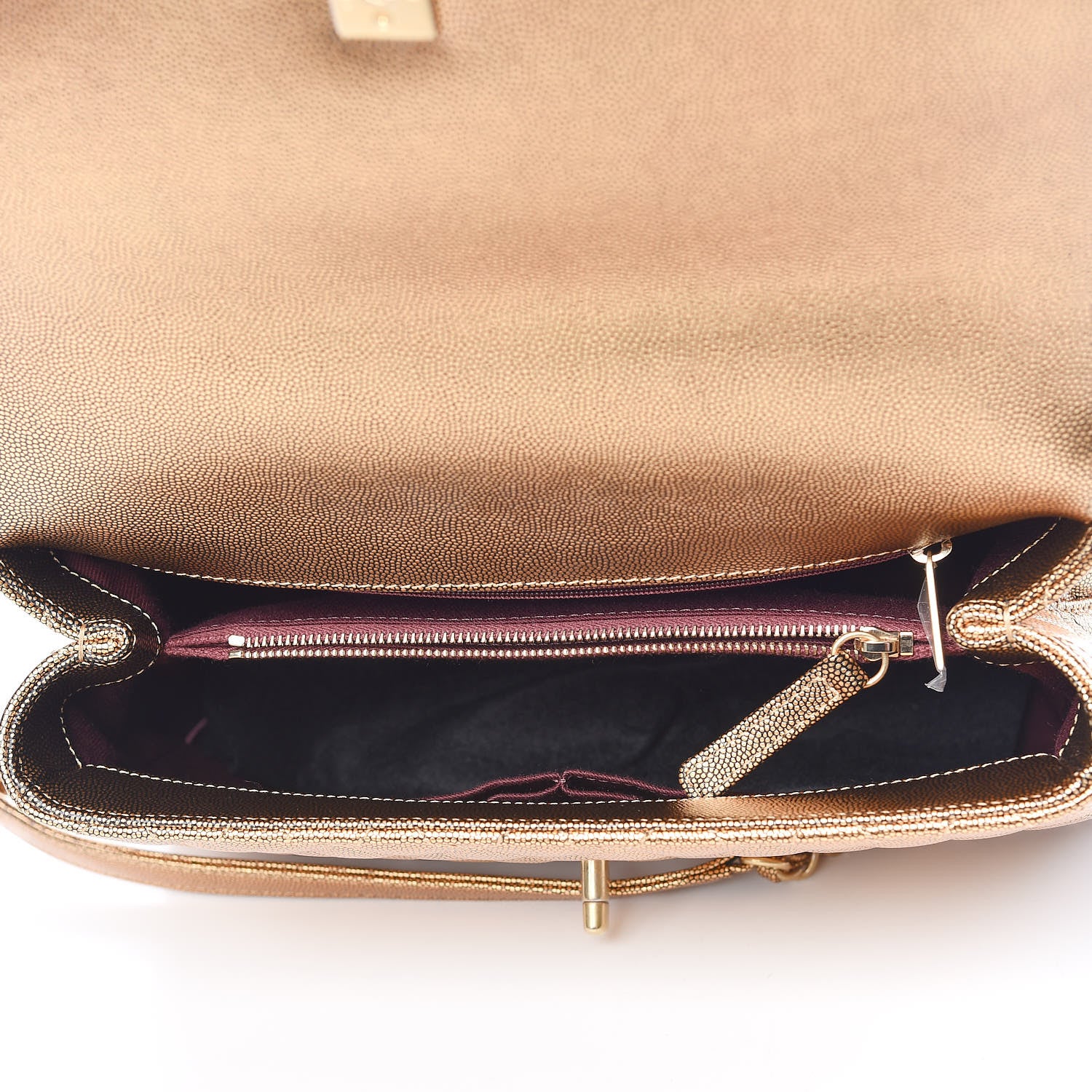 Chanel Metallic Caviar Quilted Small Coco Handle Flap Gold 5 of 14