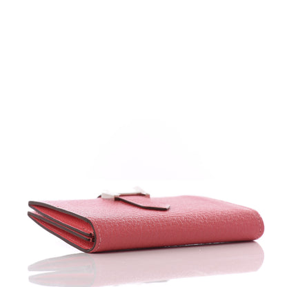 Hermes Chevre Mysore Bearn Card Holder Wallet Rose Lipstick 3 of 8