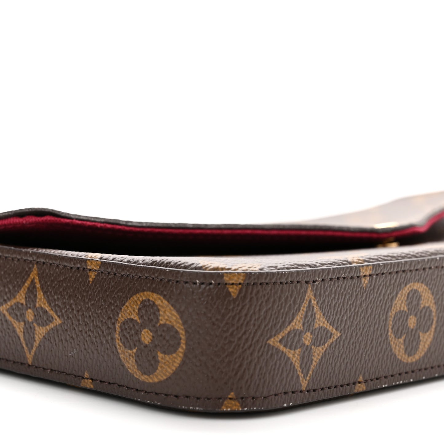 Monogram Pochette Felicie Chain Wallet Fuchsia