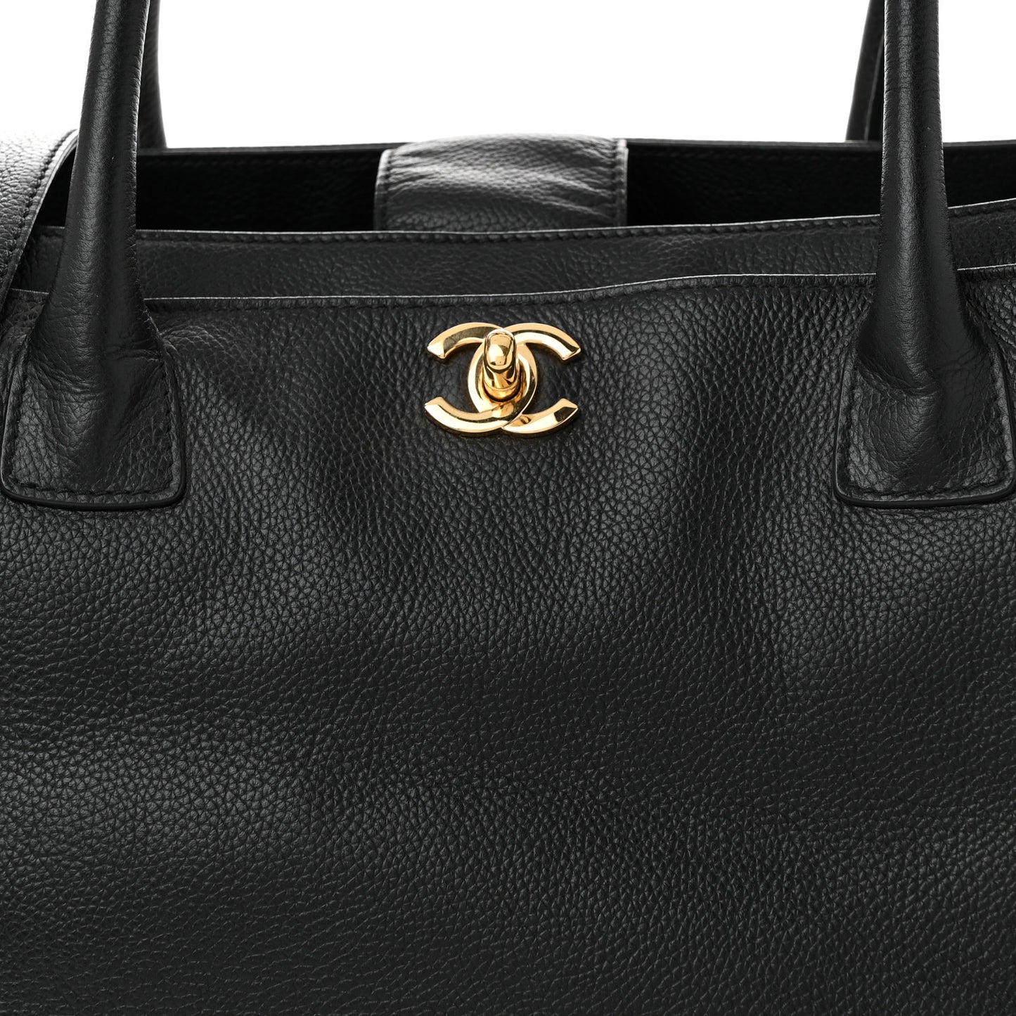 Calfskin Cerf Executive Shopper Tote Black