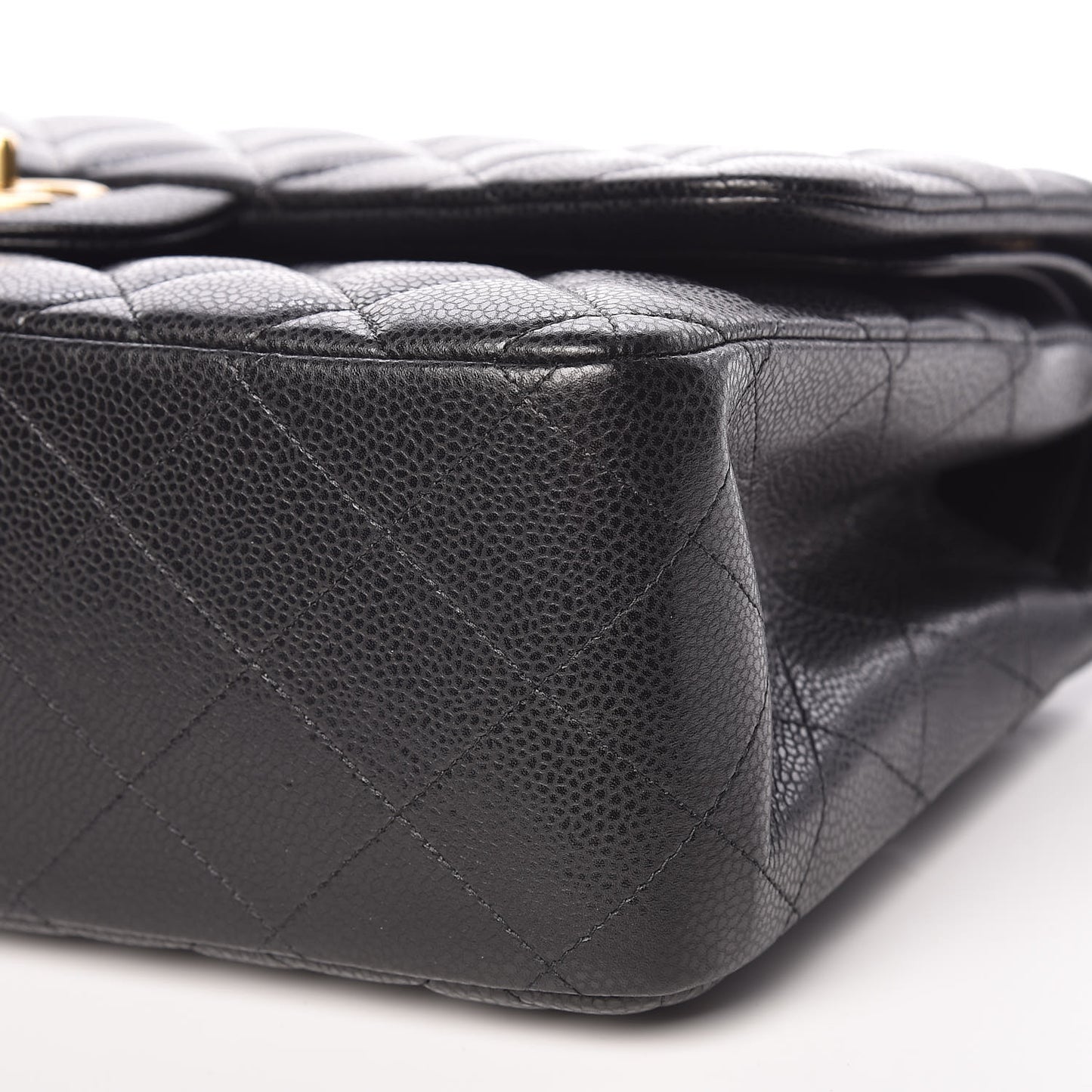Caviar Quilted Jumbo Double Flap Black